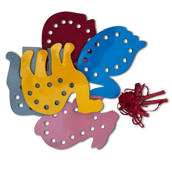 Animals shaped Sewing Boards for Sensory Development