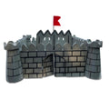 Folding fort with flag, walls standing in a square