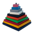 Diamond stacking pyramid fully stacked in rainbow colours