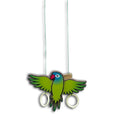 Climbing green parrot toy with ring handles