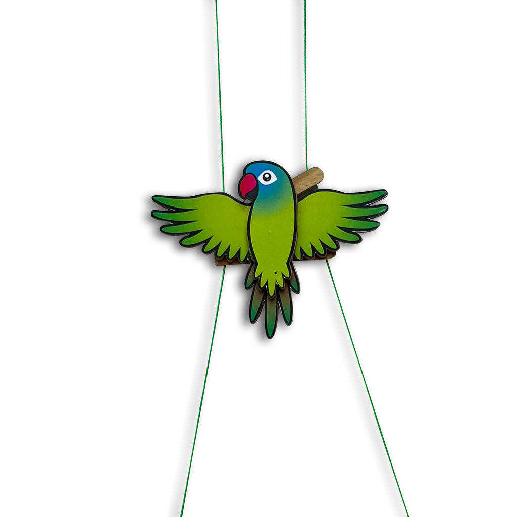 Climbing parrot toy hanging on two strings