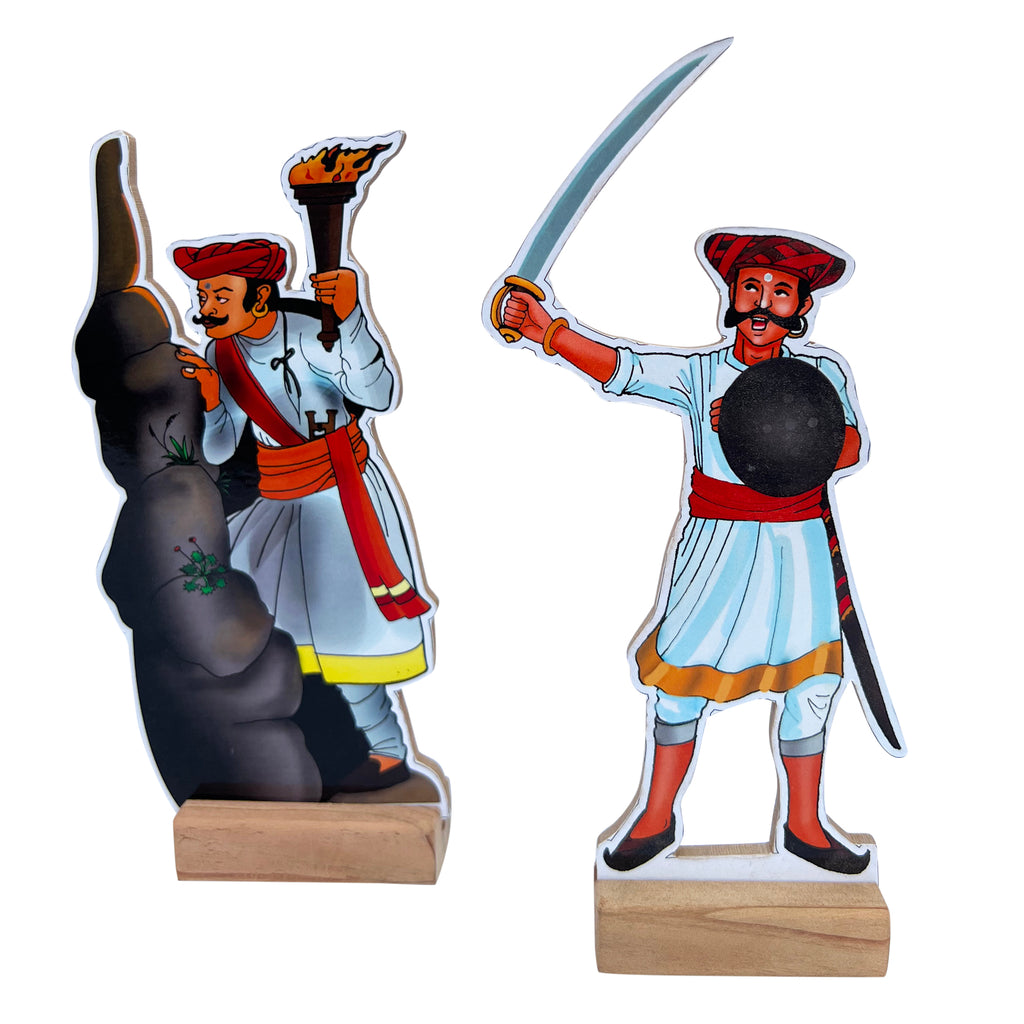 Mavale (मावळे) Cutouts with Wooden base - For Diwali Fort Decoration
