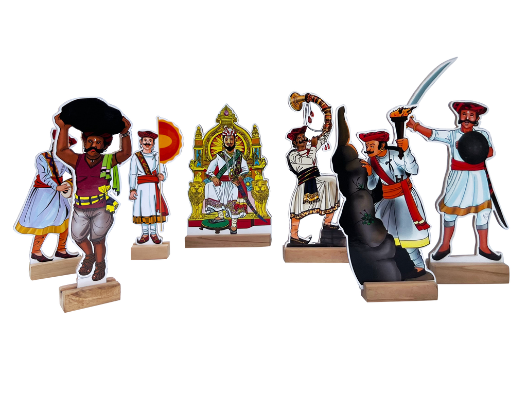 Mavale (मावळे) Cutouts with Wooden base - For Diwali Fort Decoration