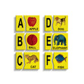 Alphabet picture matching puzzle: A–Apple, B–Ball, C–Cat, D–Dog