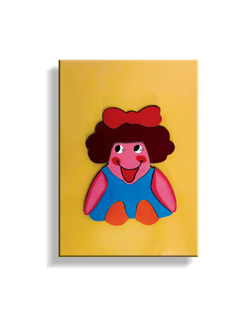 Doll tray puzzle on a yellow board