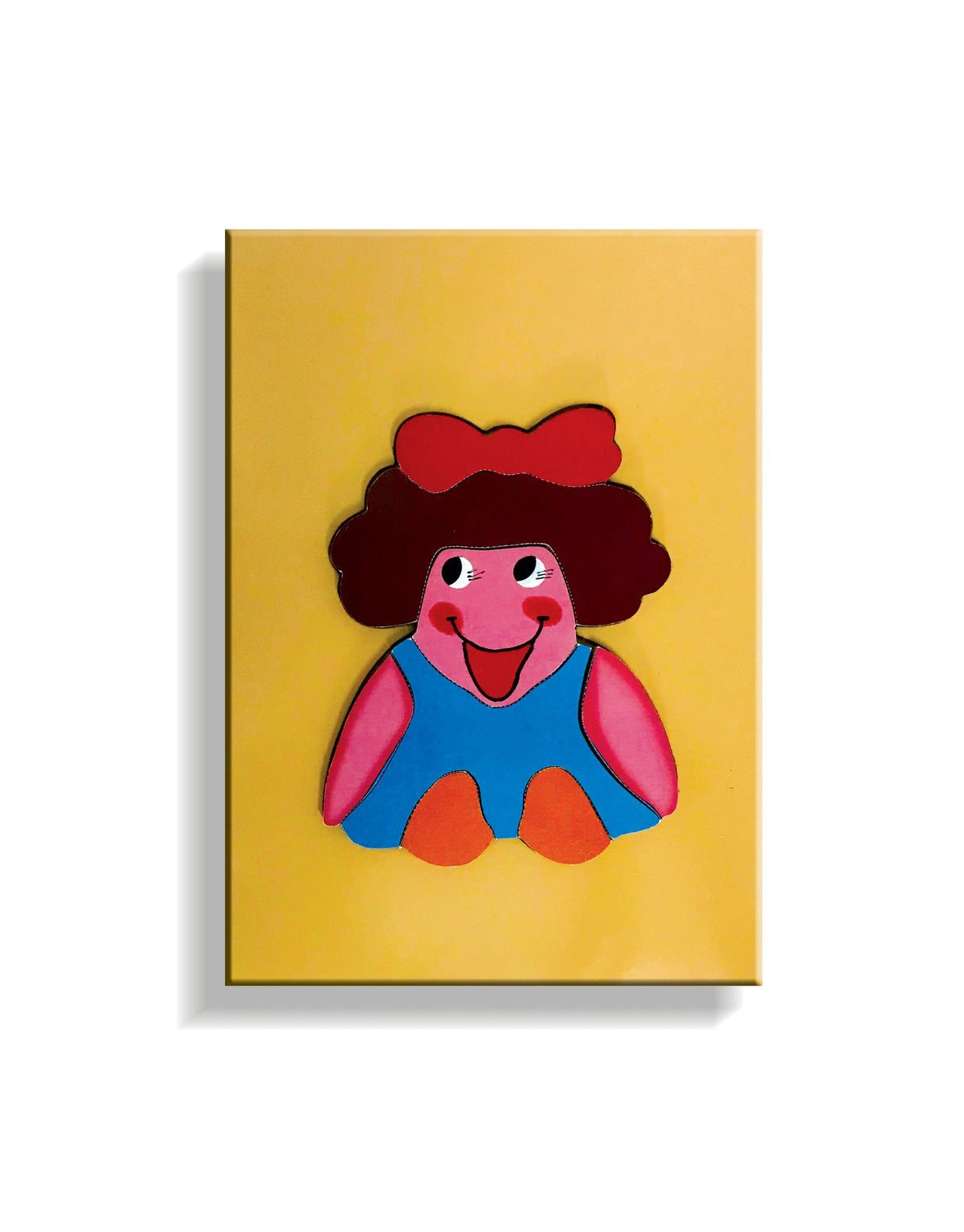 Doll tray puzzle on a yellow board