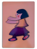 6 Piece Jigsaw Puzzle depicting Abstract Artistic stylized Girl character with a pink and purple color scheme on a pink background