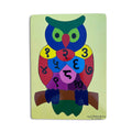 Owl number puzzle with Devanagari numerals १ to १० on a yellow board