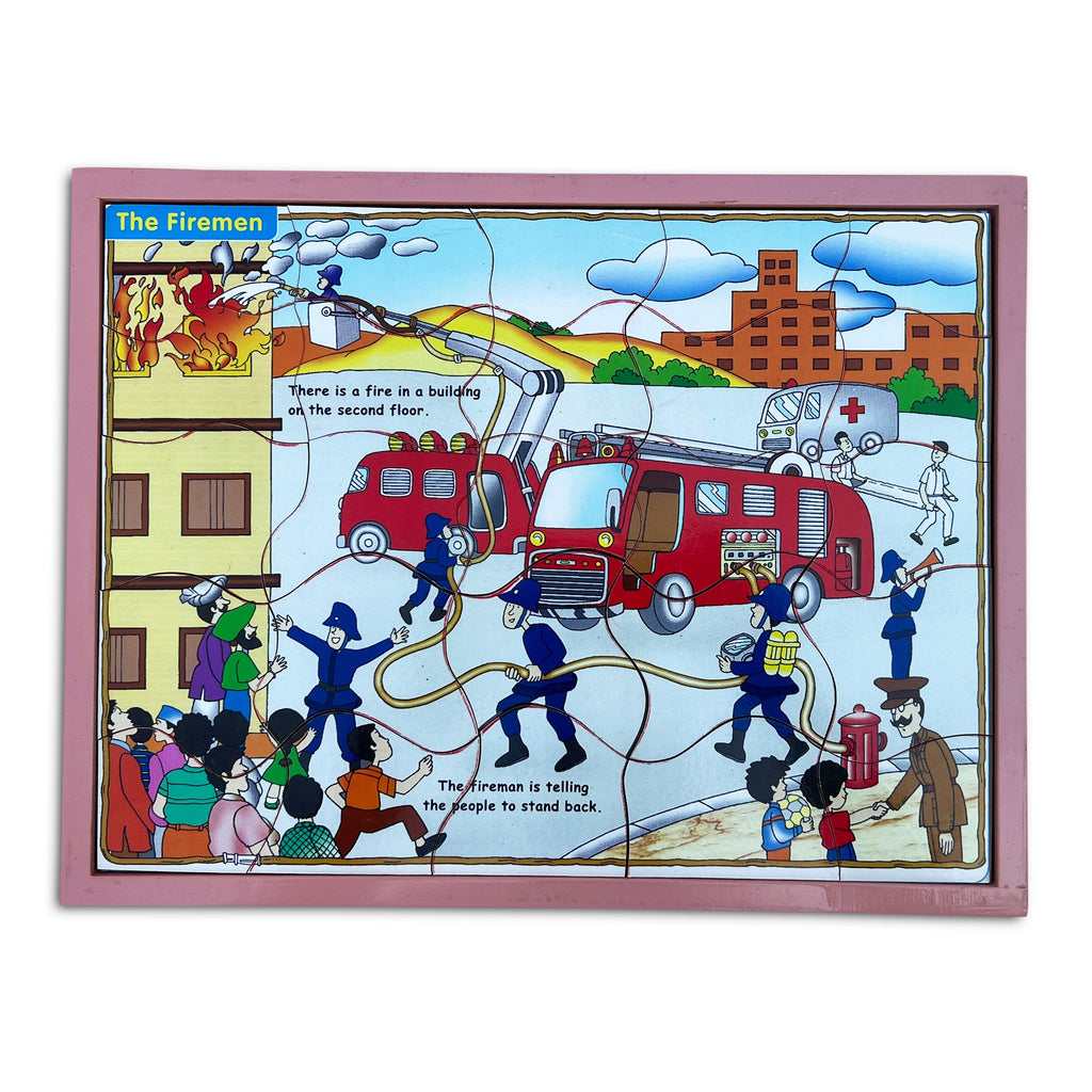 The Firemen jigsaw puzzle with some pieces taken out