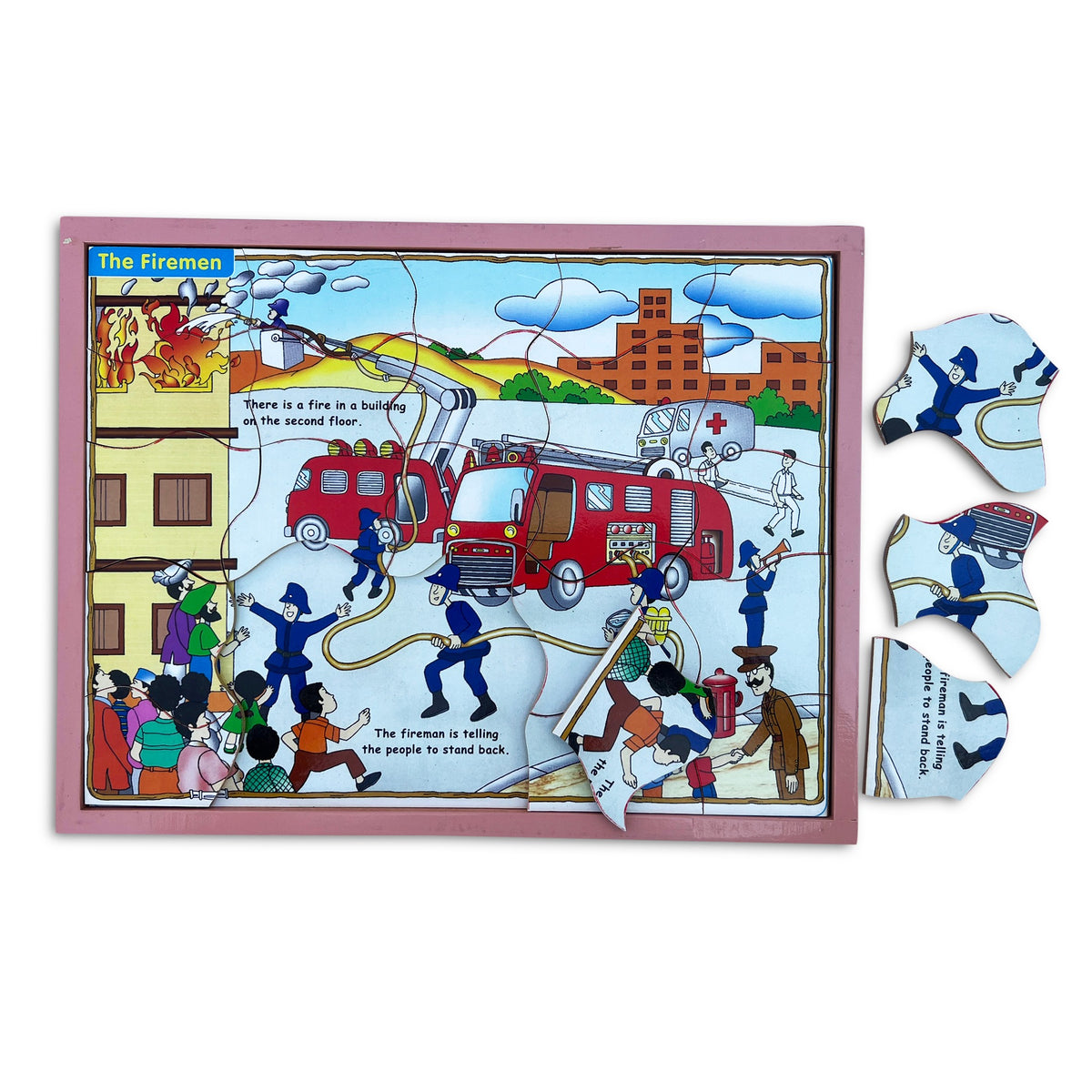 The Firemen jigsaw puzzle with some pieces taken out