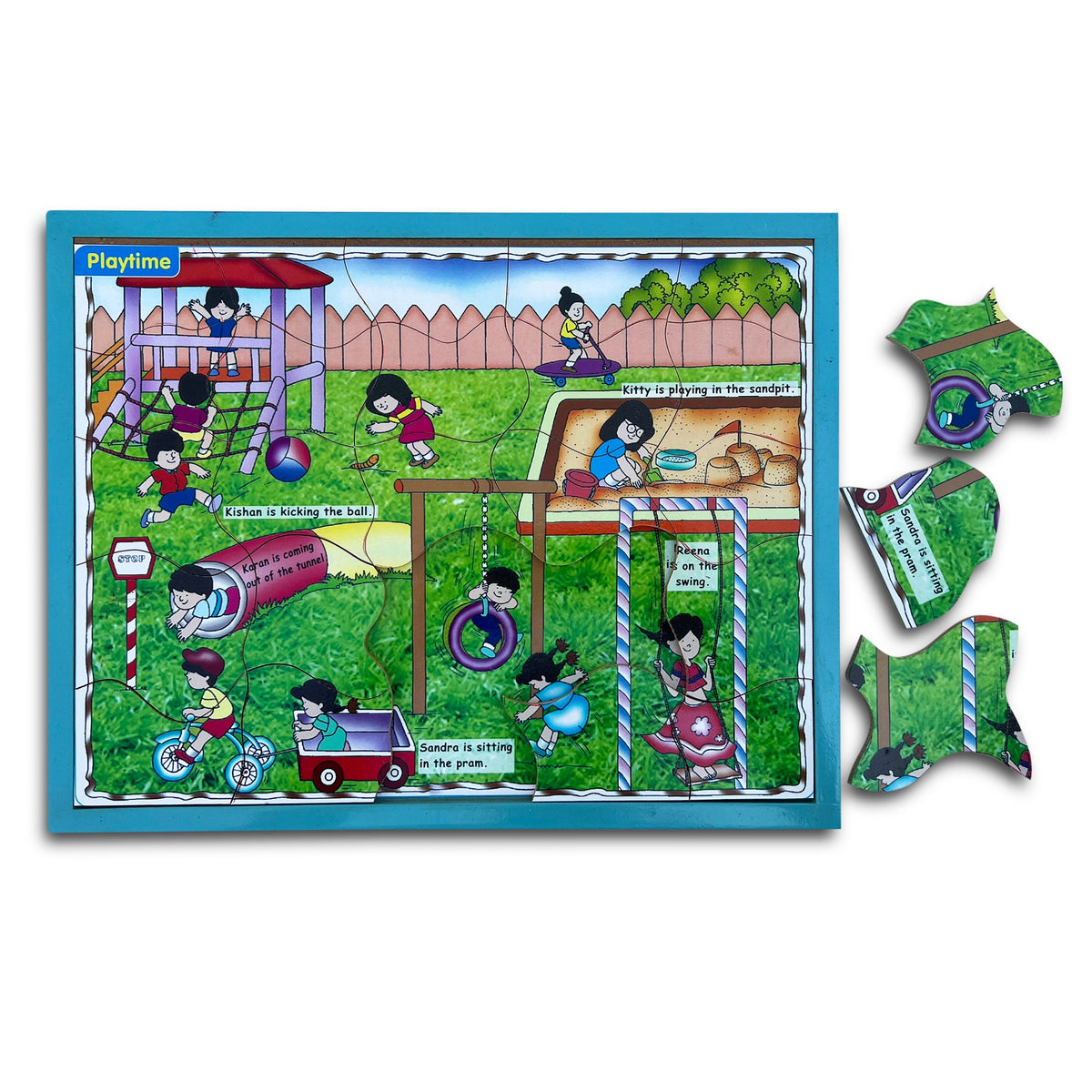 Playtime 25-piece jigsaw puzzle assembled in its tray