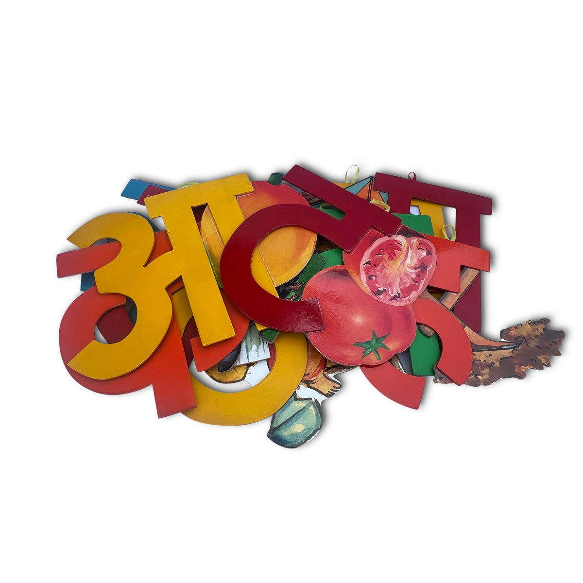 Pictorial Marathi alphabet letters with picture cut-outs, second view