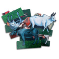 Small domestic animal cut-outs: cow, buffalo, cat and more