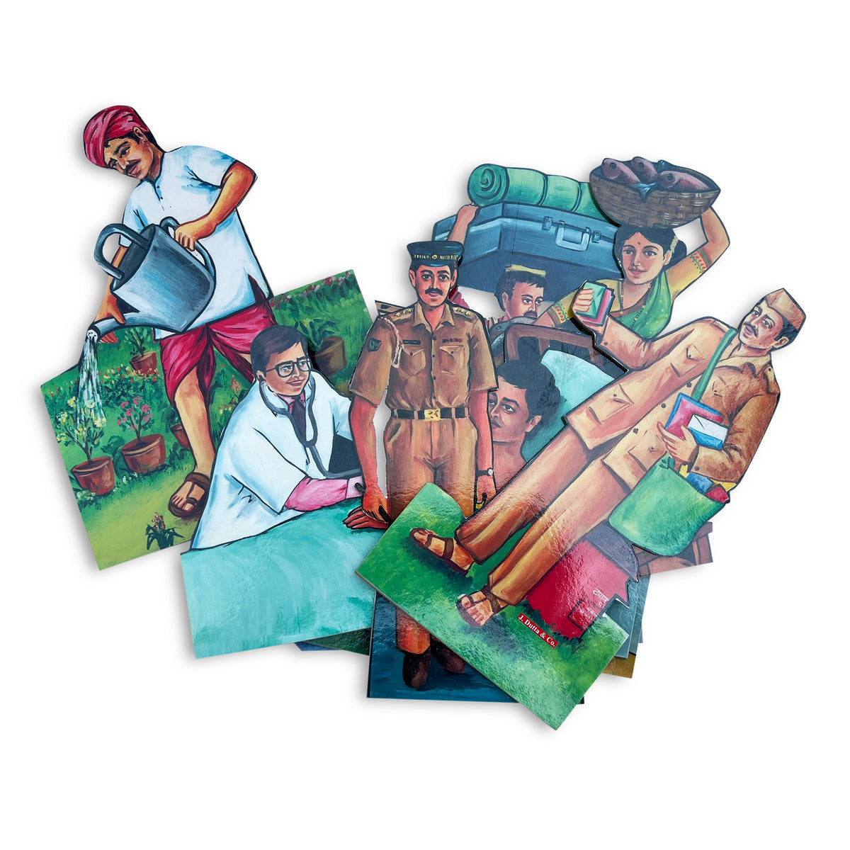Our helpers big picture cut-outs spread out, second view