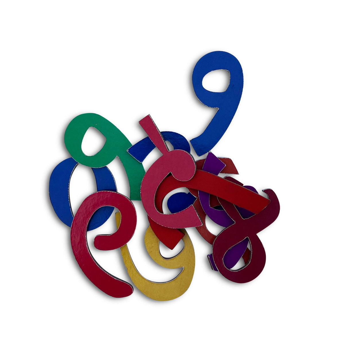 Marathi number cut-outs in bright colours: १, २, ८, ९