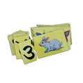 Marathi counting jigsaw tablets: ३ with its picture piece and a rabbit card
