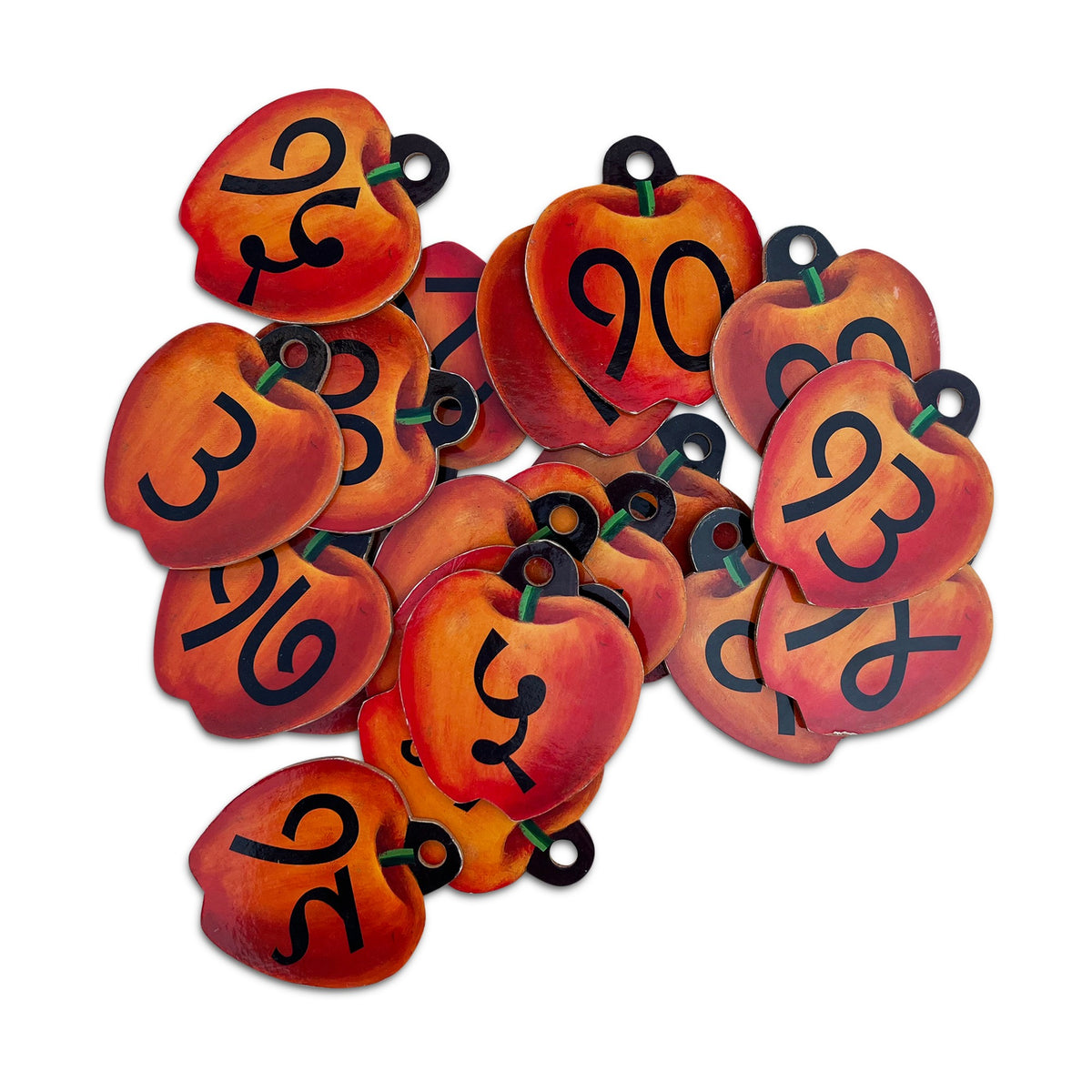 Hindi number apples with hooks