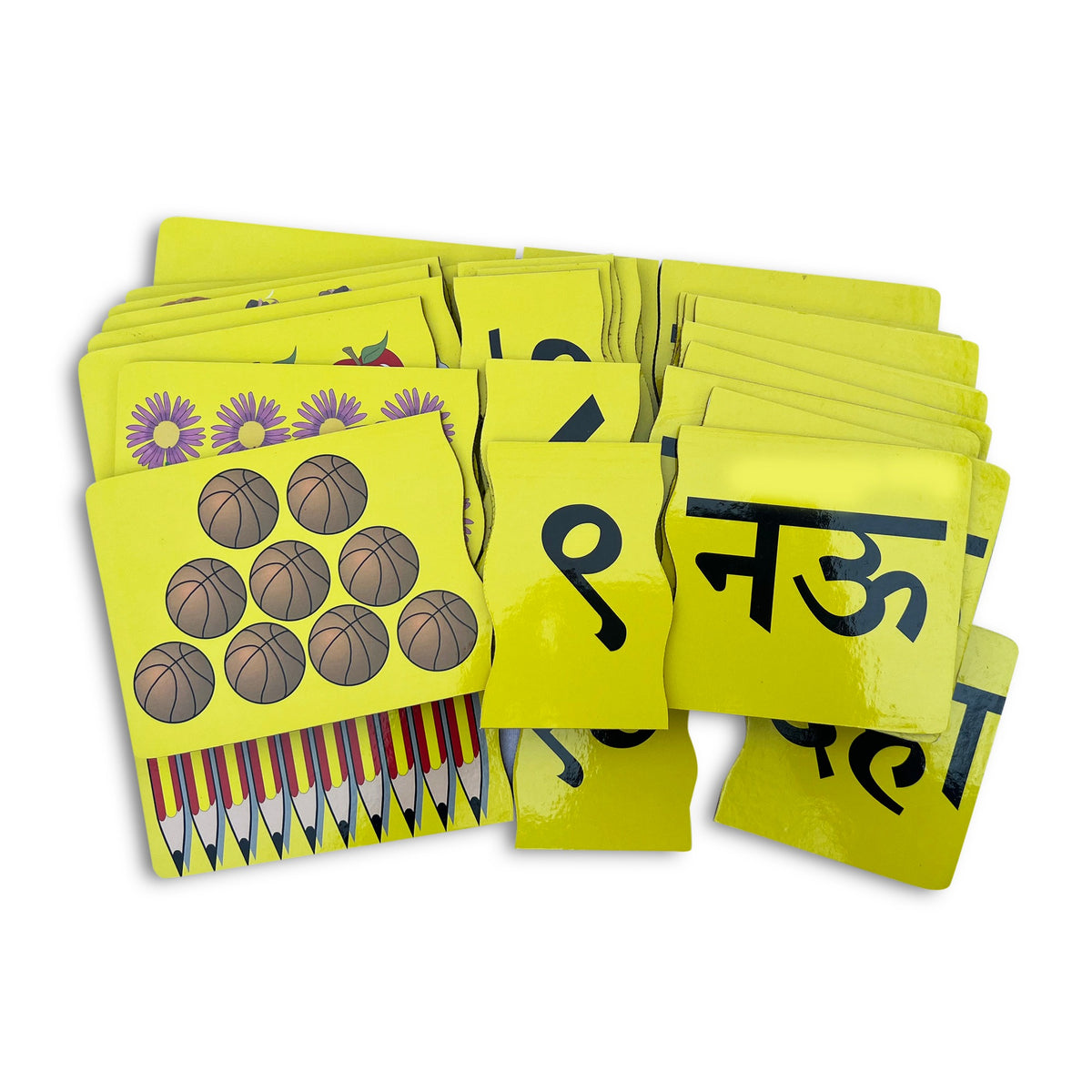 Marathi three-way number puzzle: ९, नऊ and nine balls