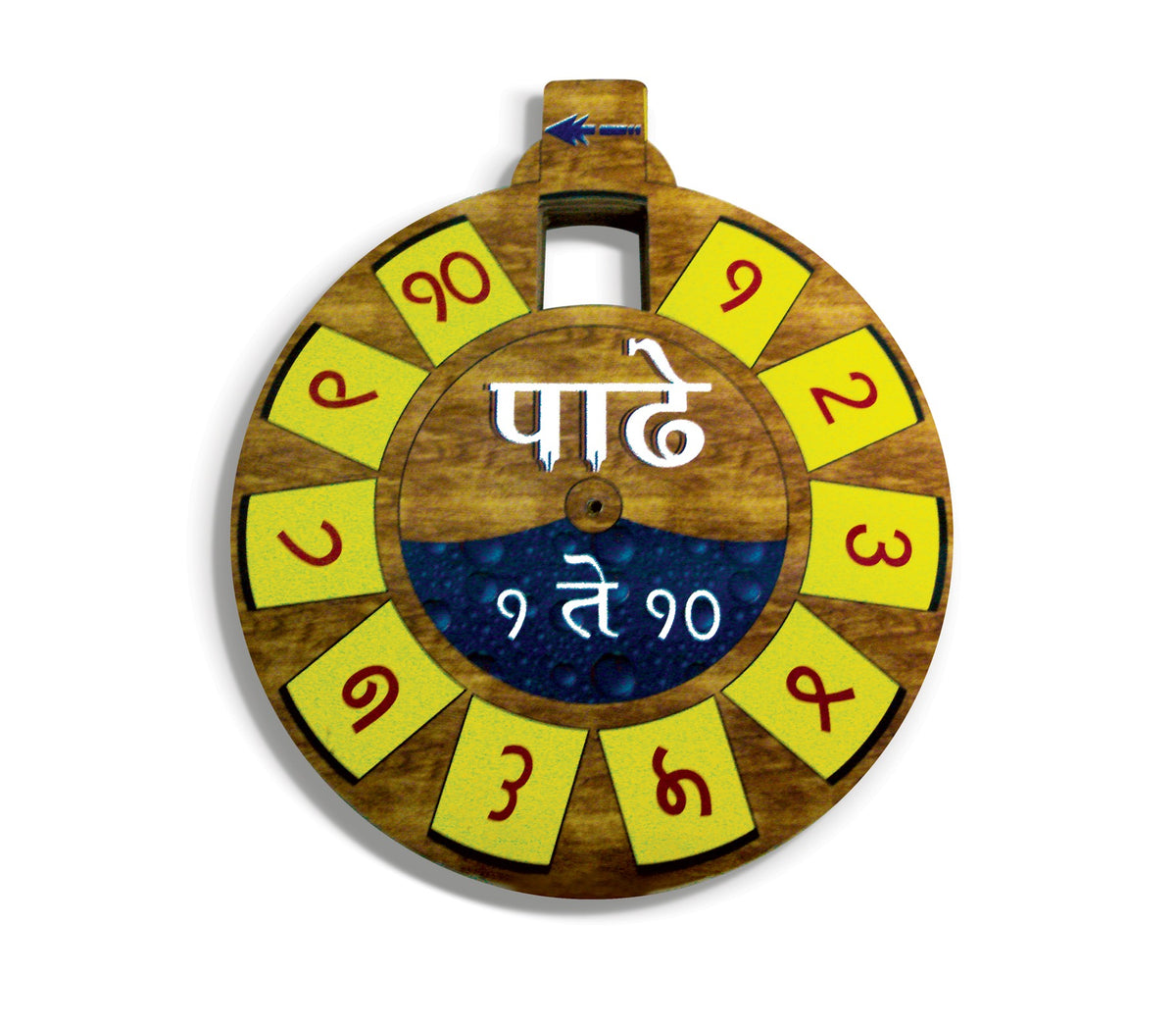 Marathi multiplication wheel पाढे १ ते १० with Marathi numerals around the rim