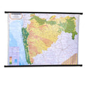 Maharashtra physical map in English on wooden rollers
