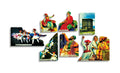 Shivcharitra Darshan cut-outs: scenes from the life of Shivaji Maharaj with Marathi captions
