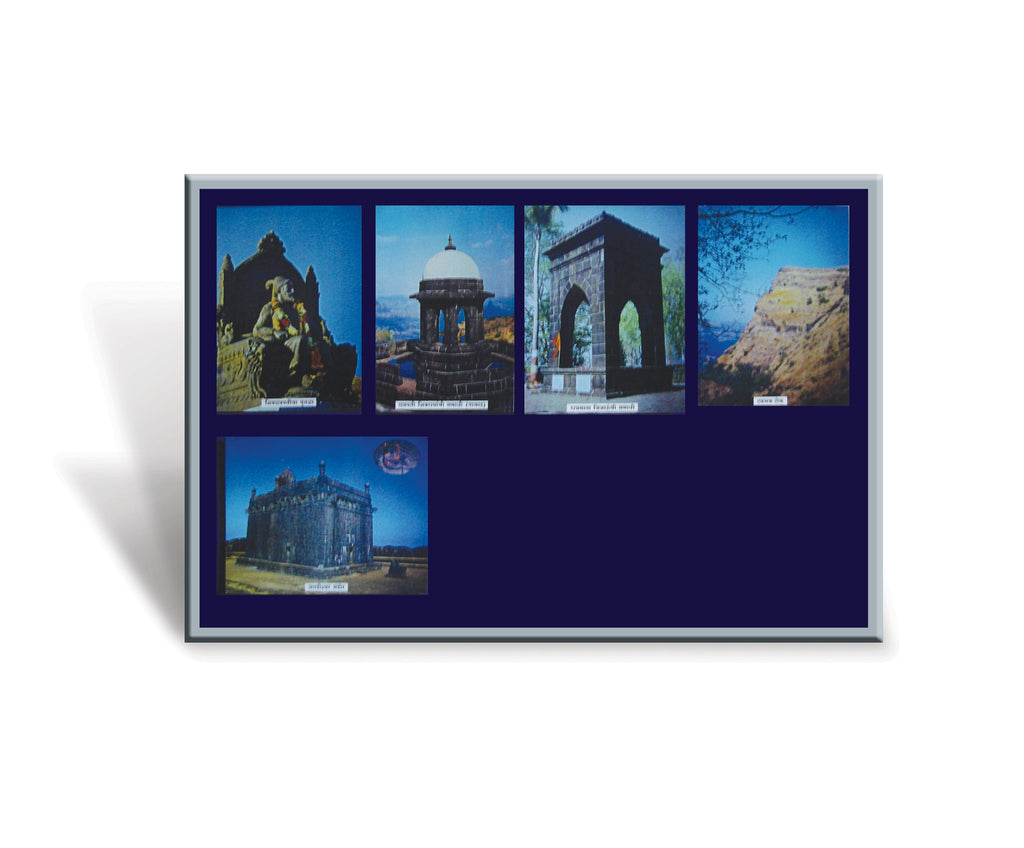 Fort pictures on the Exhibit Board: five forts of Maharashtra