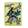 Birds knob tray puzzle with crow, peacock, parrot, pigeon, sparrow and duck
