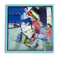 Diwali festival tray puzzle showing lamps, lanterns and family celebrating