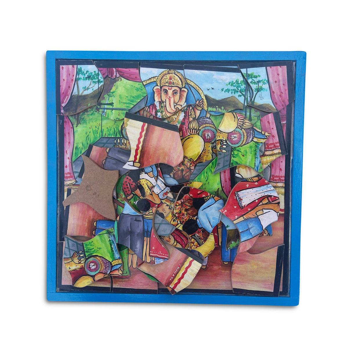 Ganpati festival jigsaw puzzle in its blue tray, second view