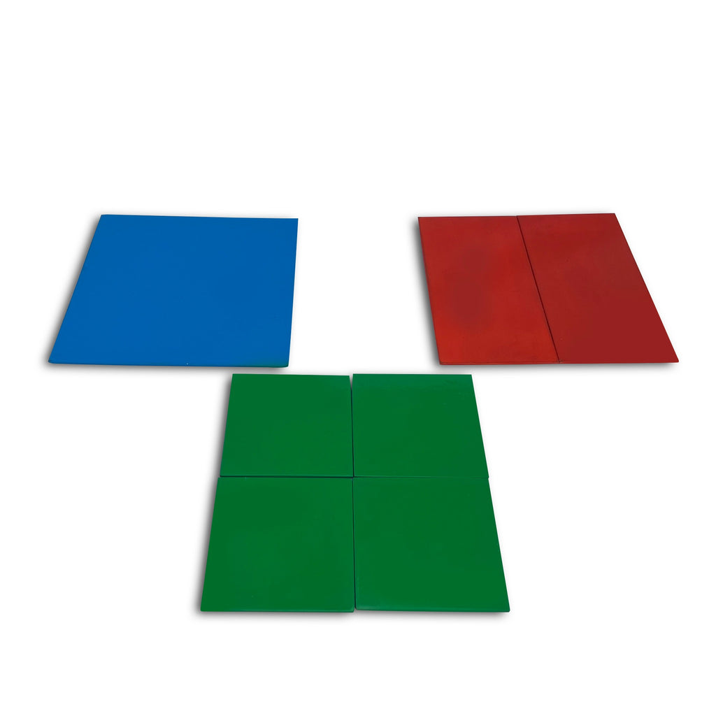 Fraction of square set: whole, halves and quarters
