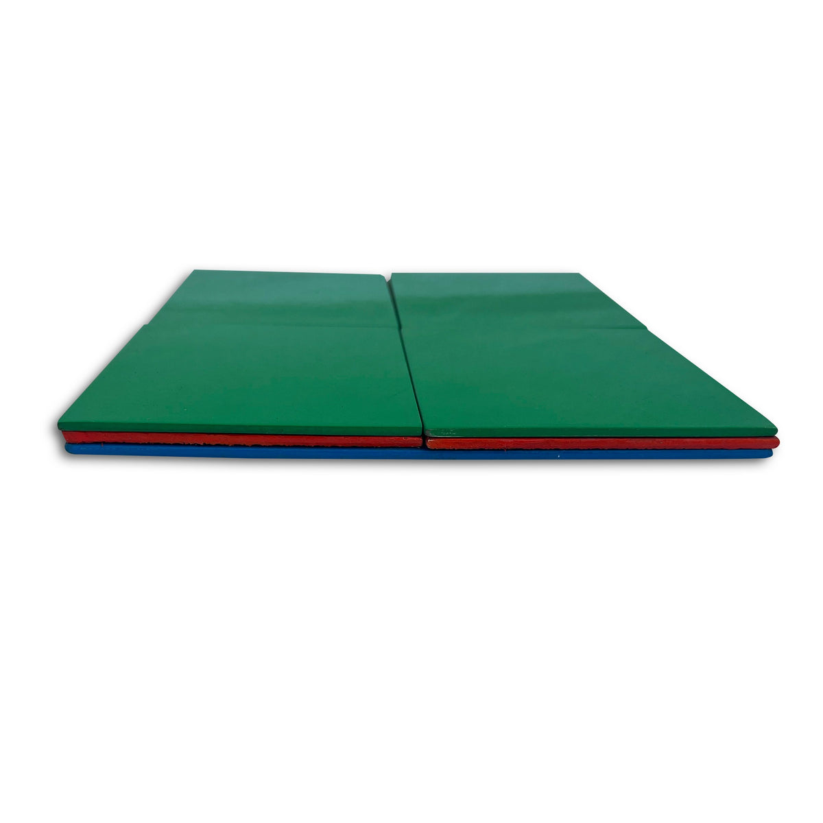 Fraction square pieces stacked, side view