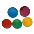 Fraction of circle set: whole, halves, thirds and quarters