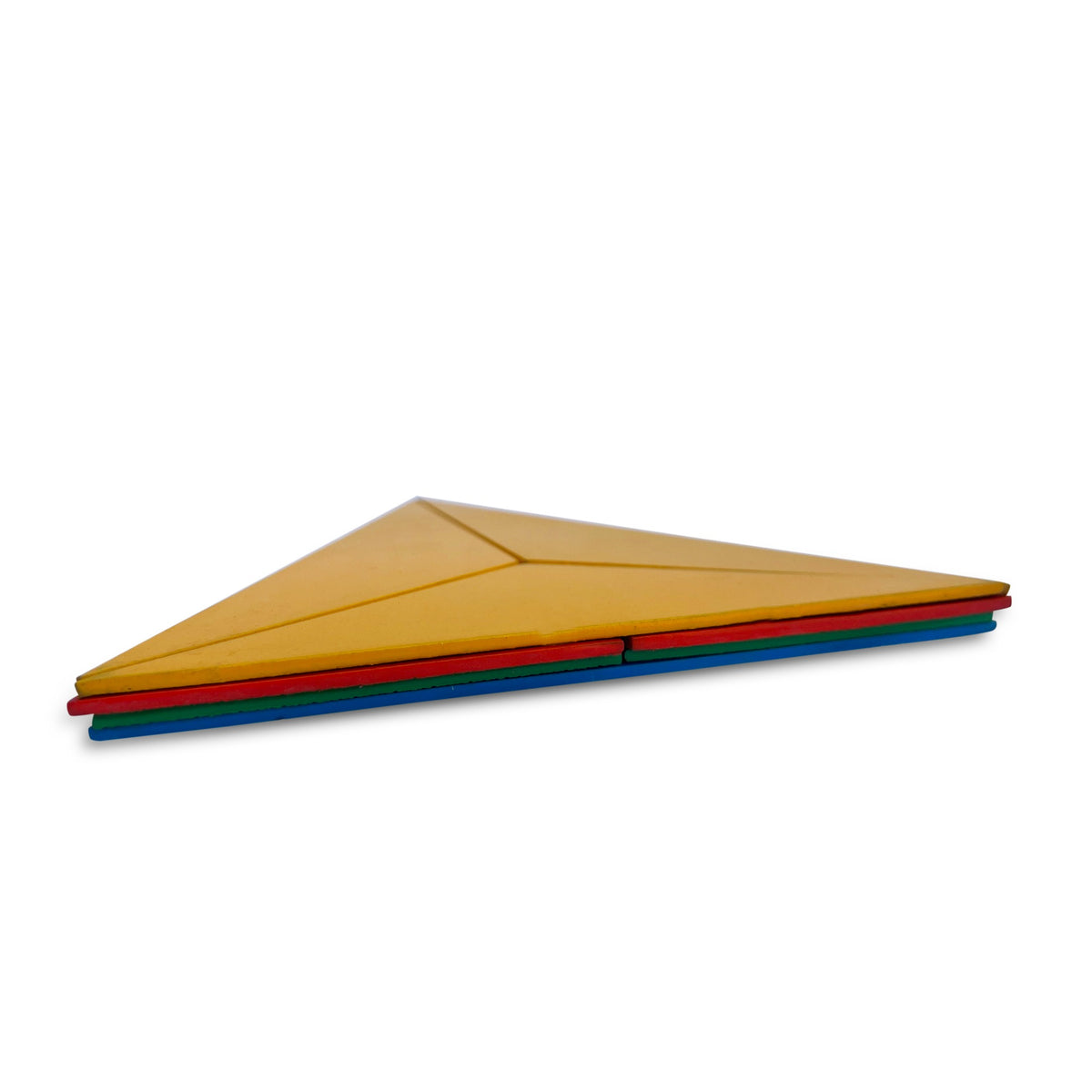 Fraction triangle pieces stacked flat