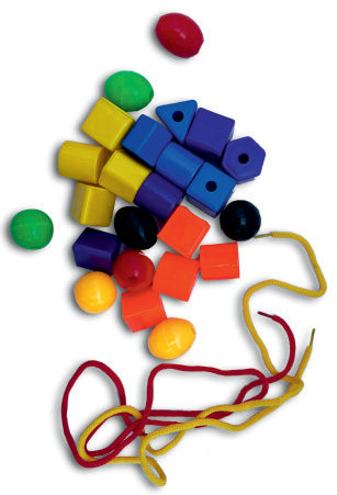 Neo Shape Threading Beads – Set of 24, 6 Shapes (Fine Motor Practice)