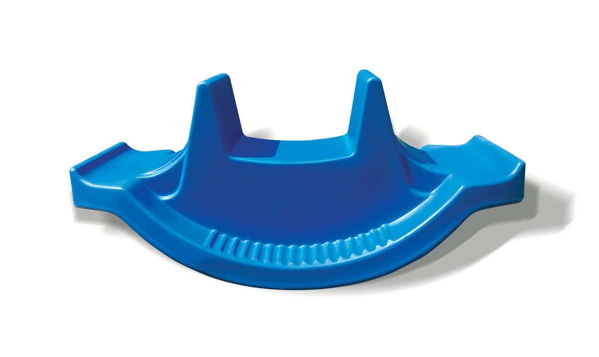 Blue plastic rocker with seat and handles