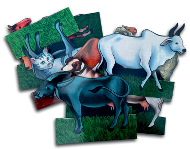 A set of 10 Domestic Animals (Small Size) - Flashcard Cut-outs