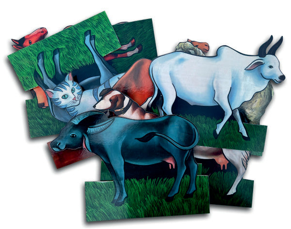 A set of 10 Domestic Animals (Large Size) - Flashcard Cut-outs