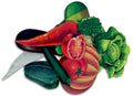 A set of 10 Vegetables (Small size) - Flashcard Cut-outs