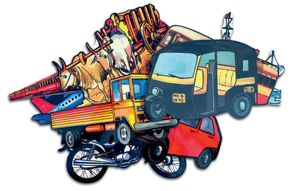 A set of 10 Vehicles (Big Size) - Cut-outs