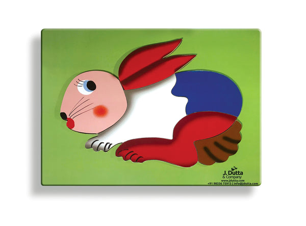 Rabbit Wooden Jigsaw Tray Puzzle 12 inches x 9 inches