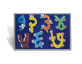 Marathi number cut-outs १ to ७ with pictures on the Exhibit Board