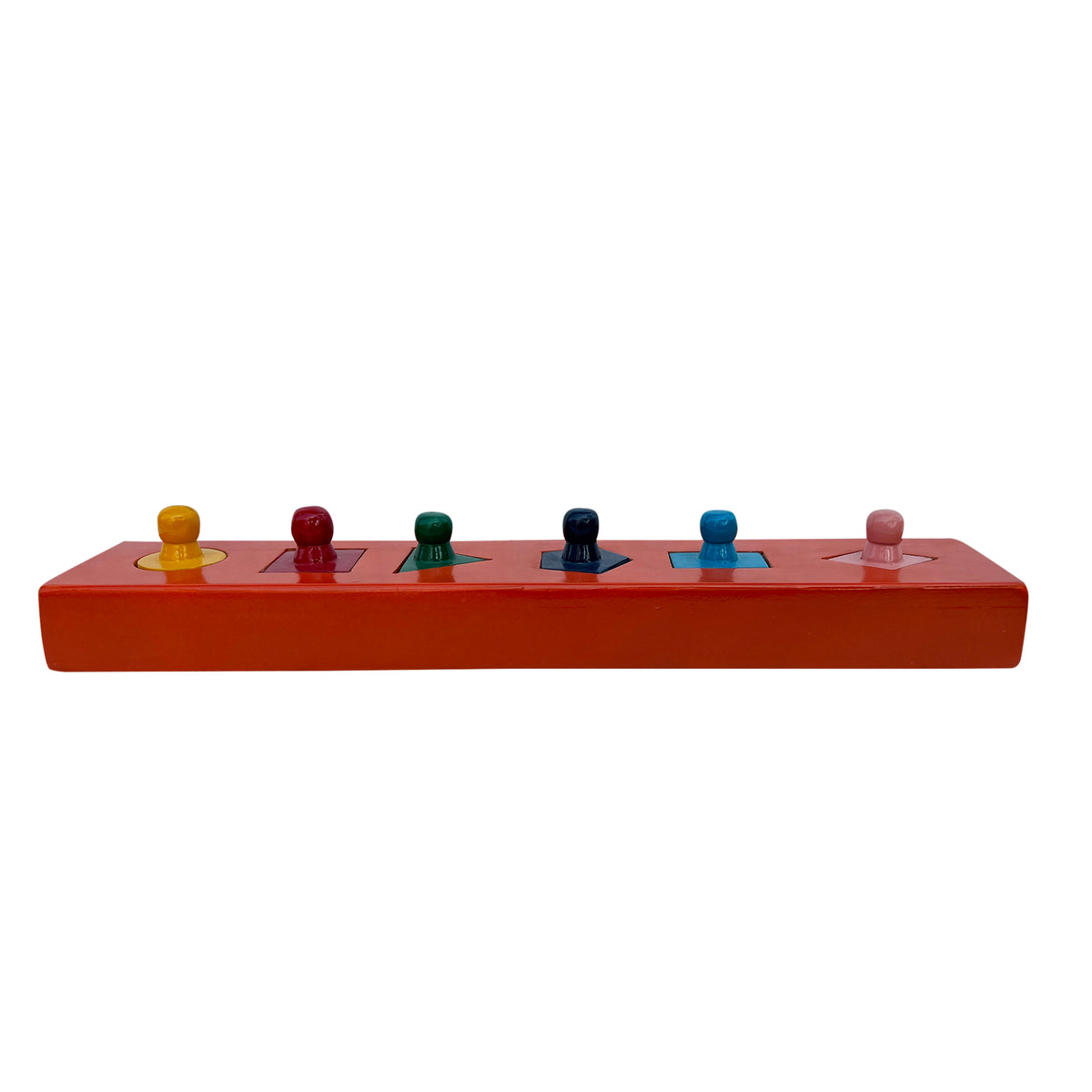 Cylinder block of shapes with all pieces in their sockets