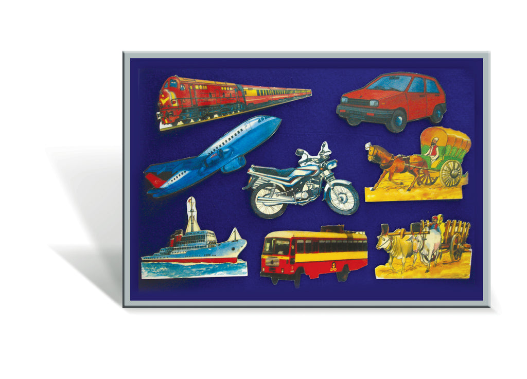 A set of 10 Vehicles (Small size) - Flashcard Cut-outs