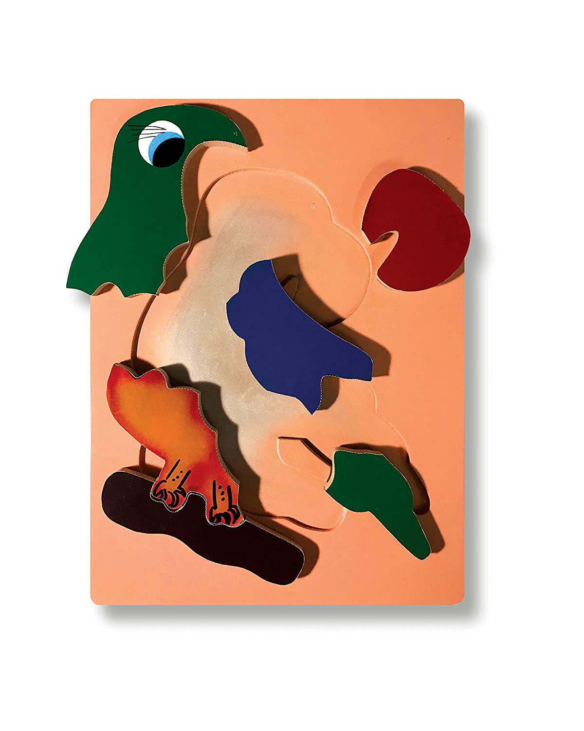 Parrot Wooden Jigsaw Tray Puzzle 12 inches x 9 inches (Retro)