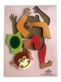 Monkey Wooden Jigsaw Tray Puzzle 12 inches x 9 inches