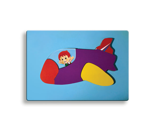 Multi Colour Wooden Jigsaw Puzzle of an aeroplane and a pilot