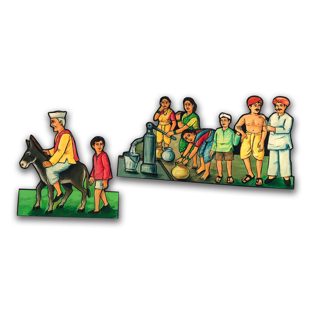 Father son and the Donkey - Flash Card Story Cut-outs