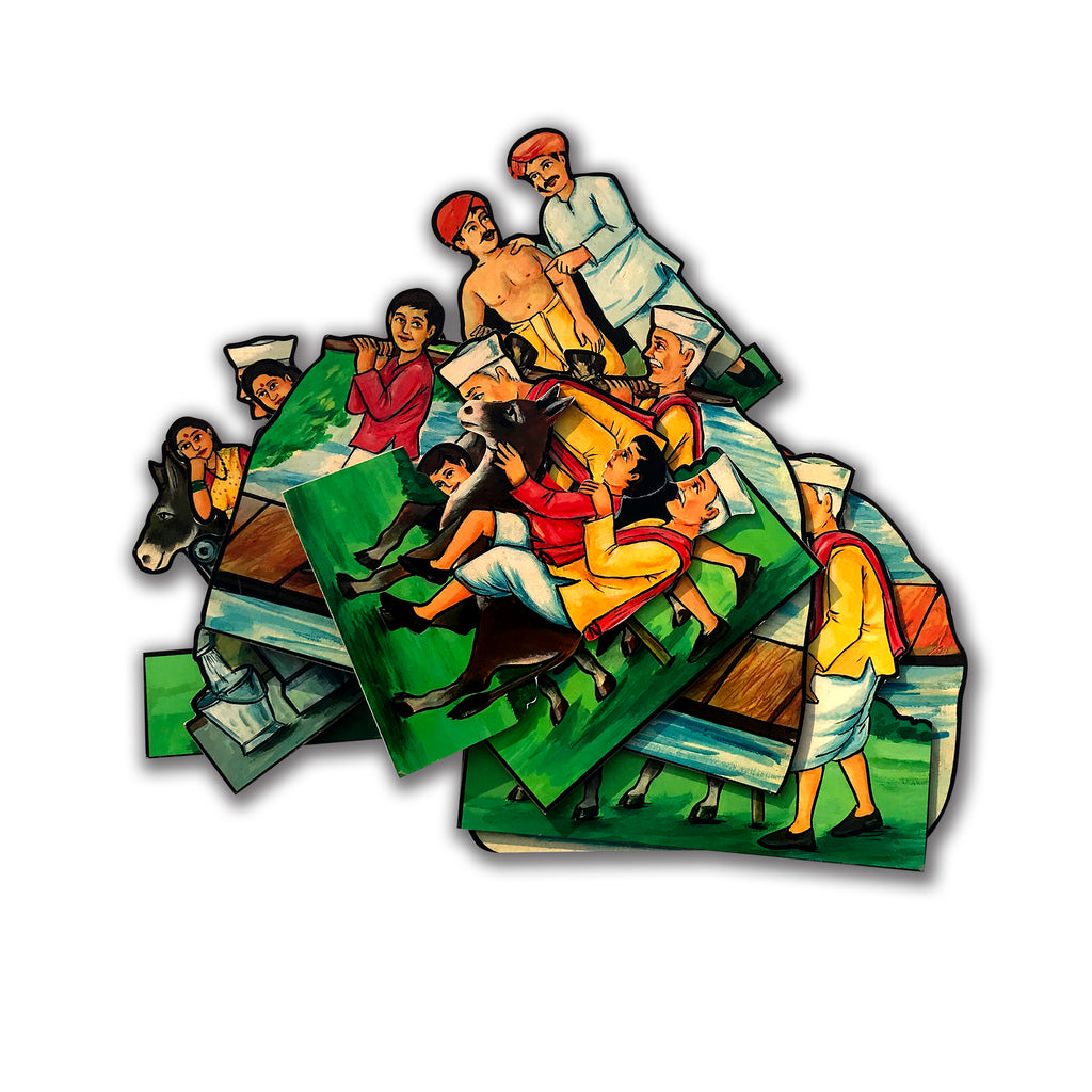 Father son and the Donkey - Flash Card Story Cut-outs