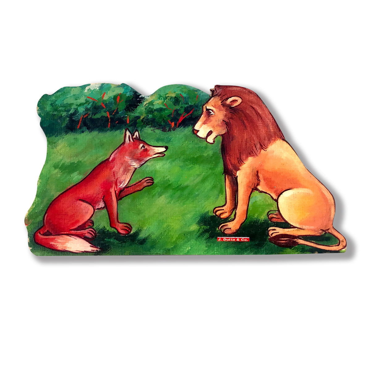 Fox and the Lion story cut-out: fox meeting the lion