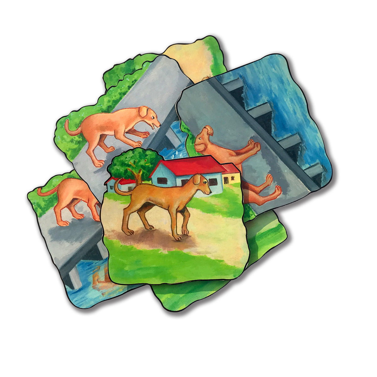 Greedy Dog - Flash Card Story Cut-outs